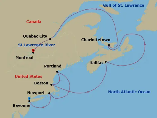 Itinerary schematic diagram