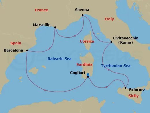 Itinerary schematic diagram