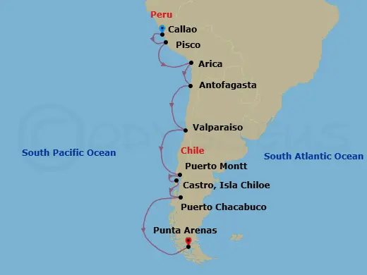 Itinerary schematic diagram