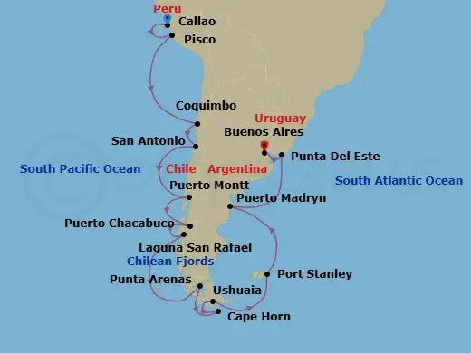 Itinerary schematic diagram