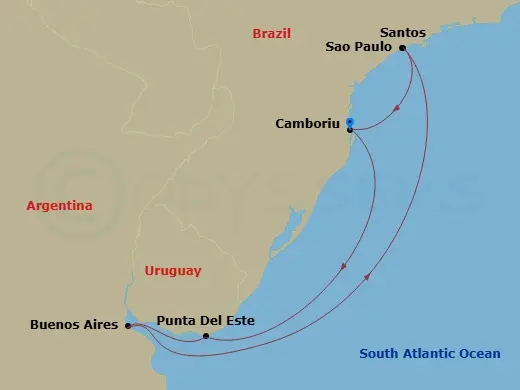 Itinerary schematic diagram