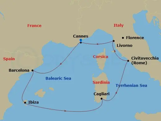Itinerary schematic diagram