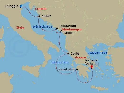 Itinerary schematic diagram