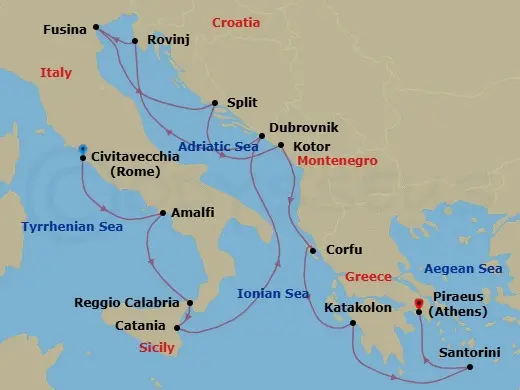Itinerary schematic diagram