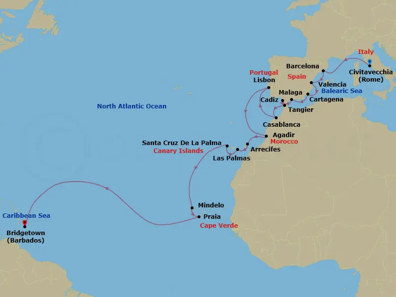 Itinerary schematic diagram
