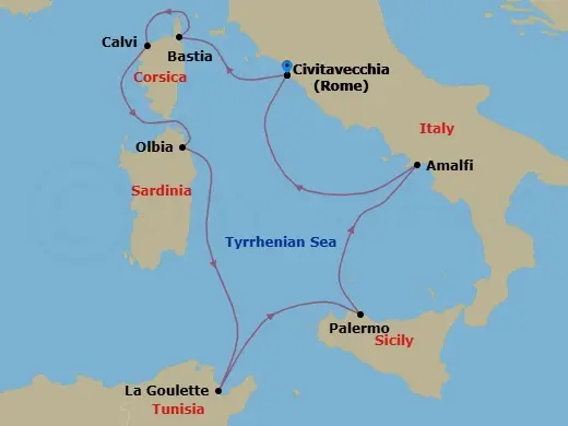 Itinerary schematic diagram