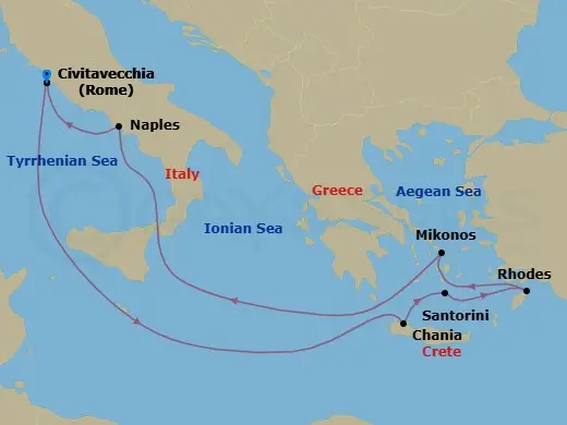 Itinerary schematic diagram