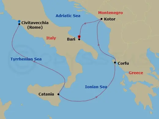 Itinerary schematic diagram