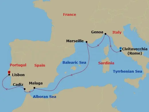 Itinerary schematic diagram