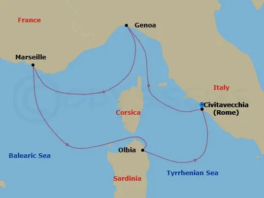 Itinerary schematic diagram