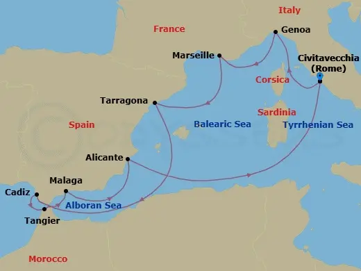 Itinerary schematic diagram