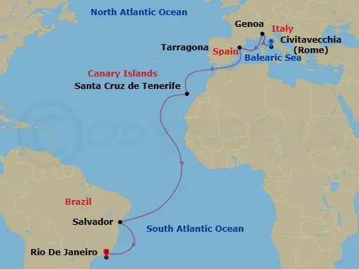 Itinerary schematic diagram