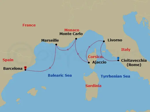Itinerary schematic diagram