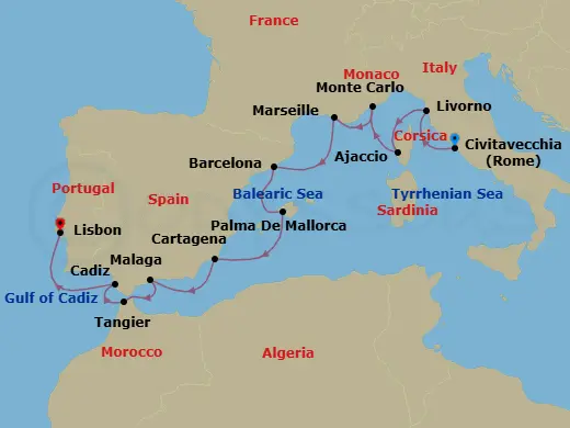 Itinerary schematic diagram