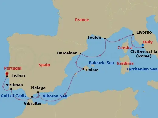 Itinerary schematic diagram