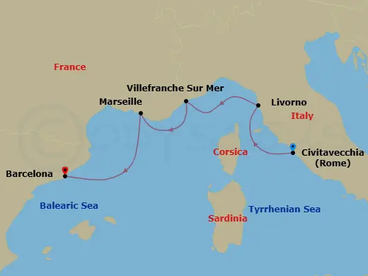 Itinerary schematic diagram