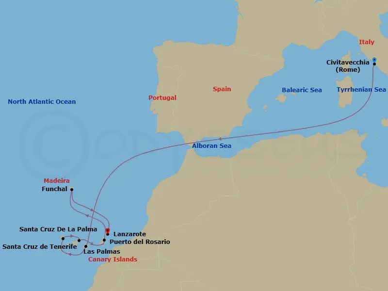 Itinerary schematic diagram
