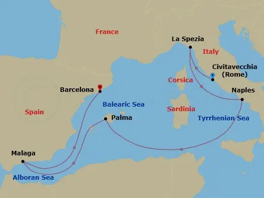 Itinerary schematic diagram