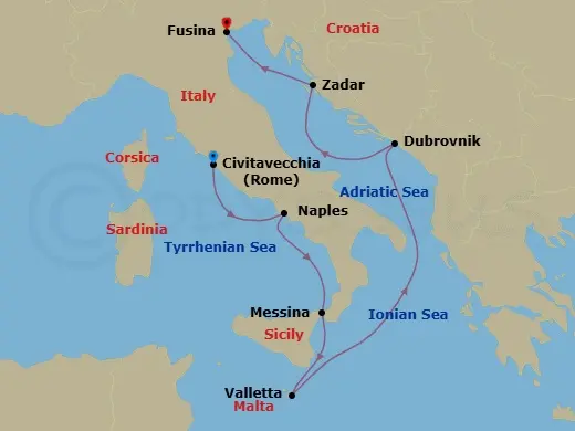 Itinerary schematic diagram