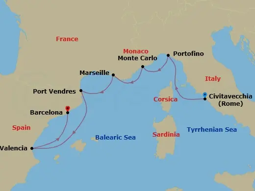 Itinerary schematic diagram