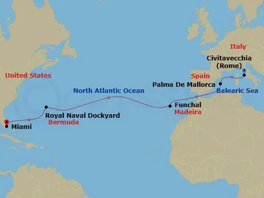 Itinerary schematic diagram