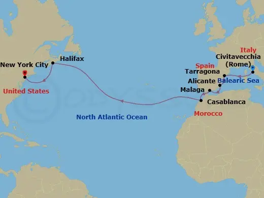 Itinerary schematic diagram