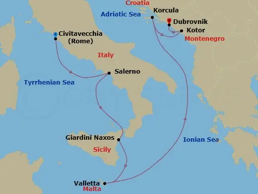 Itinerary schematic diagram
