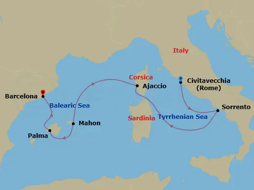 Itinerary schematic diagram