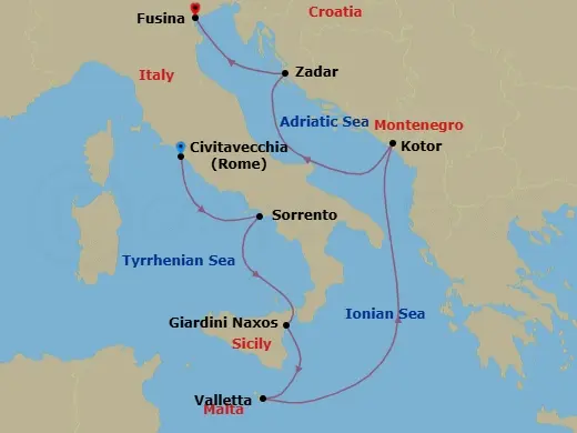 Itinerary schematic diagram