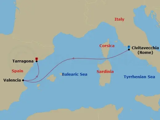 Itinerary schematic diagram