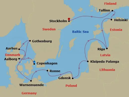 Itinerary schematic diagram