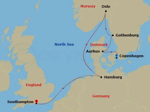 Itinerary schematic diagram
