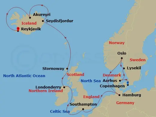 Itinerary schematic diagram