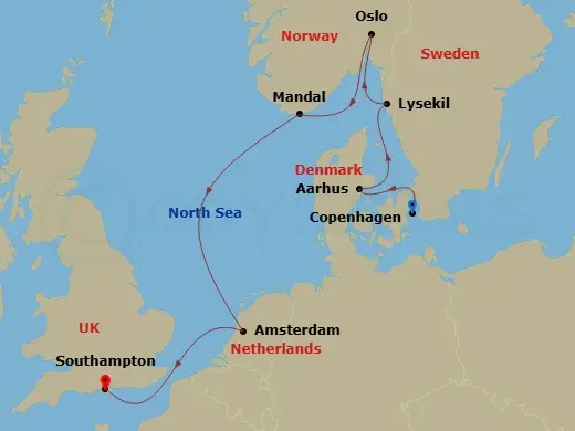 Itinerary schematic diagram