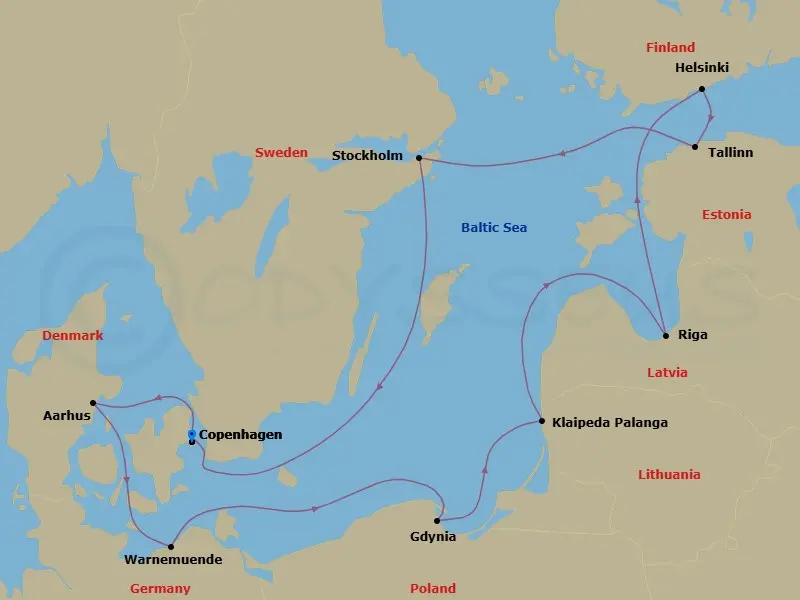 Itinerary schematic diagram
