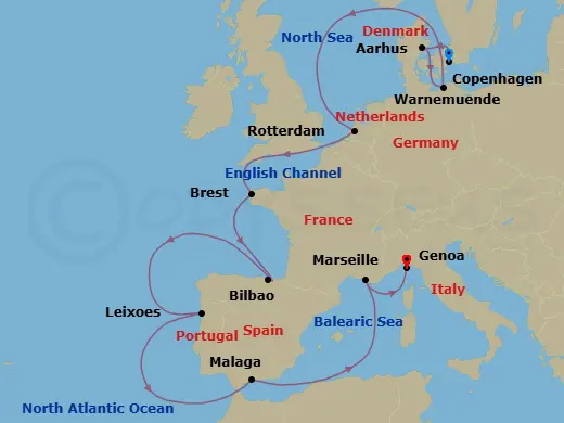 Itinerary schematic diagram