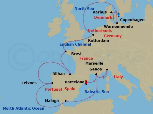 Itinerary schematic diagram