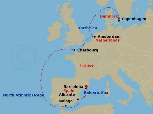 Itinerary schematic diagram
