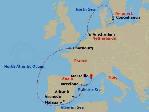 Itinerary schematic diagram