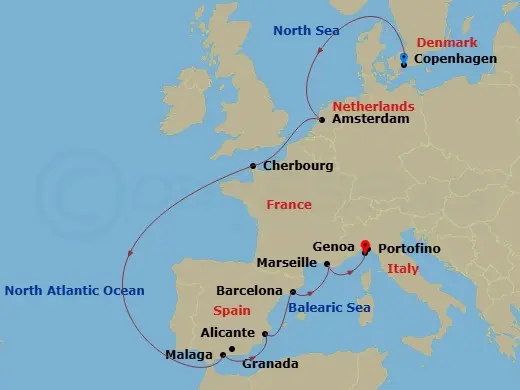 Itinerary schematic diagram