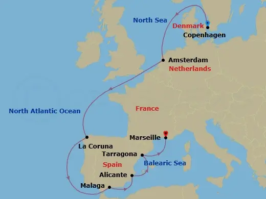 Itinerary schematic diagram