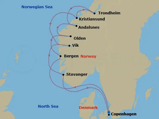 Itinerary schematic diagram