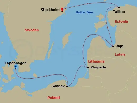 Itinerary schematic diagram
