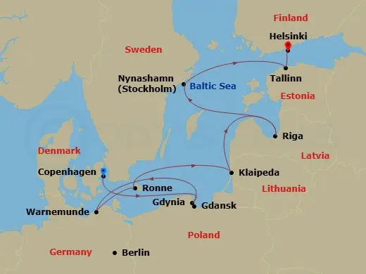 Itinerary schematic diagram