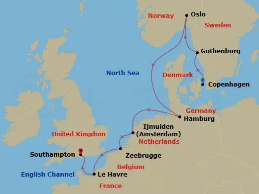 Itinerary schematic diagram