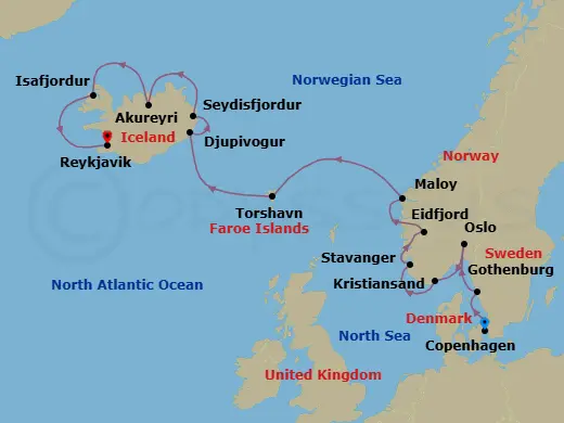 Itinerary schematic diagram