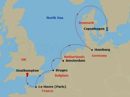 Itinerary schematic diagram
