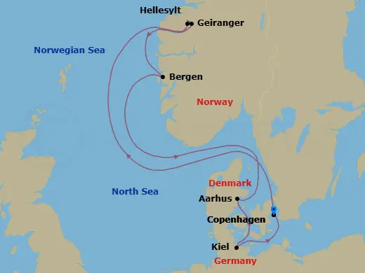 Itinerary schematic diagram