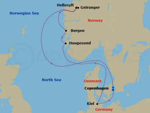 Itinerary schematic diagram