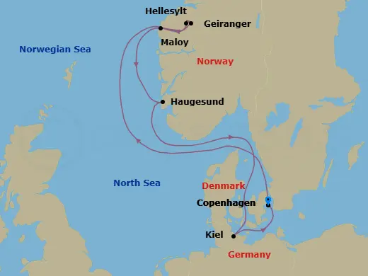 Itinerary schematic diagram